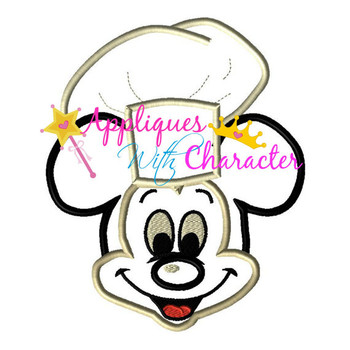 Chef Mr Mouse Face Applique Design Chef Mr Mouse Face Applique Design