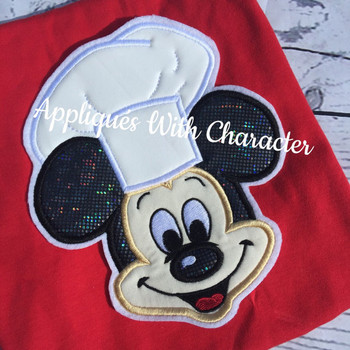 Chef Mr Mouse Face Applique Design Chef Mr Mouse Face Applique Design
