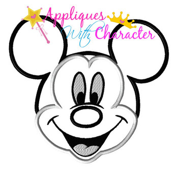 Mr Mouse Smile Face Applique Design Mr Mouse Smile Face Applique Design