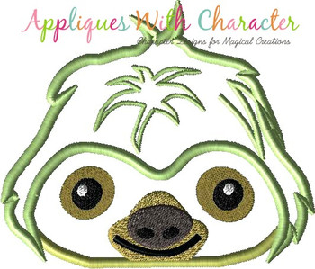 Sloth Peeker Applique Design Sloth Peeker Applique Design