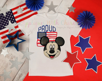American Flag Mr Mouse Proud Applique Design American Flag Mr Mouse Proud Applique Design