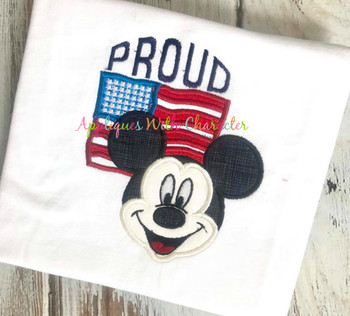 American Flag Mr Mouse Proud Applique Design American Flag Mr Mouse Proud Applique Design