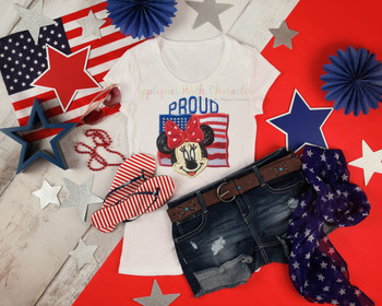 American Flag Miss Mouse Proud Applique Design American Flag Miss Mouse Proud Applique Design