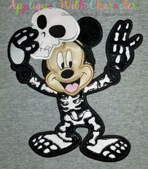 Mr Mouse Skeleton Halloween Applique Design Mr Mouse Skeleton Halloween Applique Design