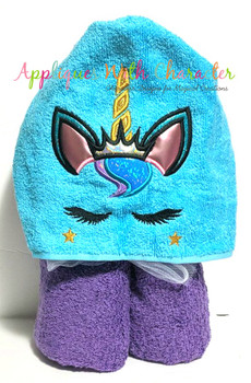 Unicorn Face with Crown Applique Design Unicorn Face with Crown Applique Design