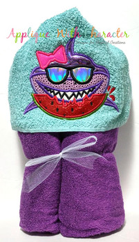 Girl Shark Applique Design Girl Shark Applique Design