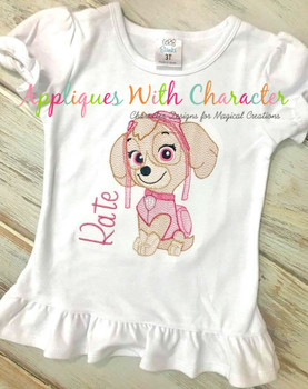 Pup Patrol Skye Bean Stitch Embroidery Design Pup Patrol Skye Bean Stitch Embroidery Design