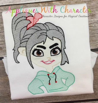 Wrecker Ralph Vanellope Bust Bean Stitch Design Wrecker Ralph Vanellope Bust Bean Stitch Design