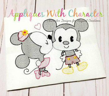 Kissing Mr Mouse & Miss Mouse Bean Stitch Design Kissing Mr Mouse & Miss Mouse Bean Stitch Design