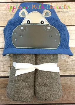Hippo Boy Peeker Applique Design Hippo Boy Peeker Applique Design