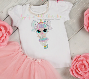 Unicorn Doll Bean Stitch Embroidery Design Unicorn Doll Bean Stitch Embroidery Design