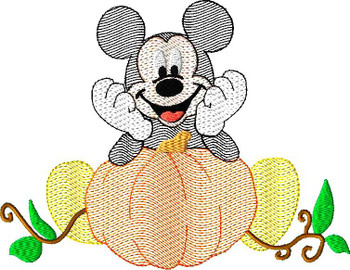 Mr Mouse with Pumpkin Bean Stitch Design Mr Mouse with Pumpkin Bean Stitch Design