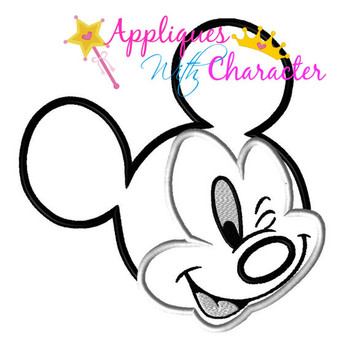 Mr Mouse Wink Face Applique Design Mr Mouse Wink Face Applique Design
