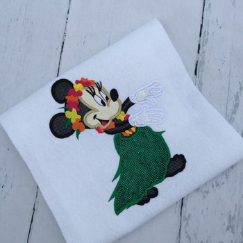 Hula Hawaiian Miss Mouse Applique Design Hula Hawaiian Miss Mouse Applique Design