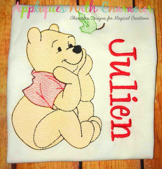 Honey Bear with Leaf Bean Stitch Design Honey Bear with Leaf Bean Stitch Design