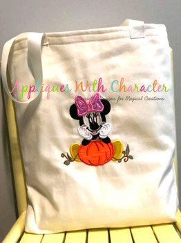 Miss Mouse with Pumpkin Applique Design Miss Mouse with Pumpkin Applique Design