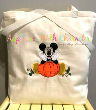 Mr. Mouse with Pumpkin Applique Design Mr. Mouse with Pumpkin Applique Design