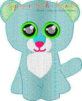 Big Eyed Leopard Bean Stitch Design Big Eyed Leopard Bean Stitch Design