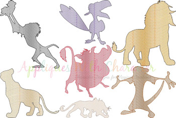 Lion King Bean Stitch Embroidery Design Set Lion King Bean Stitch Embroidery Design Set