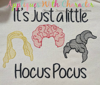 Halloween Sister Three Hocus Pocus Hair Only Bean Stitch Design Halloween Sister Three Hocus Pocus Hair Only Bean Stitch Design