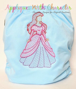 Mermaid Princess Bean Stitch Applique Design Mermaid Princess Bean Stitch Applique Design