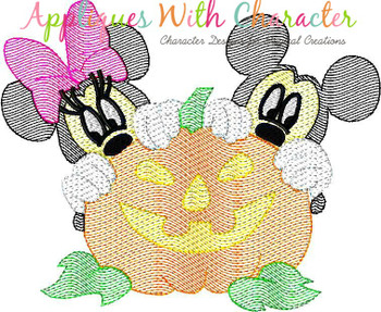 Mr Mouse Miss Mouse Halloween Pumpkin Bean Stitch Design Mr Mouse Miss Mouse Halloween Pumpkin Bean Stitch Design
