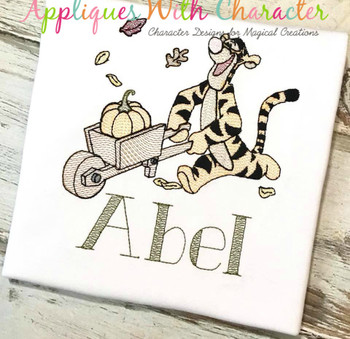 Honey Bear Tigger with Pumpkin Bean Stitch Design Honey Bear Tigger with Pumpkin Bean Stitch Design