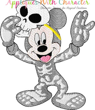 Mr Mouse Skeleton Halloween Bean Stitch Design Mr Mouse Skeleton Halloween Bean Stitch Design