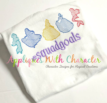 Princesses in a Row Bean Stitch Design Princesses in a Row Bean Stitch Design