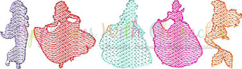 Princesses in a Row Bean Stitch Design Princesses in a Row Bean Stitch Design