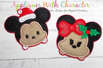 Christmas Mr. Mouse & Miss Mouse Tsum Tsum Applique Design Christmas Mr. Mouse & Miss Mouse Tsum Tsum Applique Design