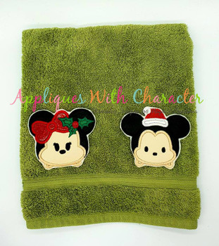 Christmas Mr. Mouse & Miss Mouse Tsum Tsum Applique Design Christmas Mr. Mouse & Miss Mouse Tsum Tsum Applique Design