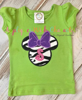 Miss Mouse Head Bow Applique Design Miss Mouse Head Bow Applique Design