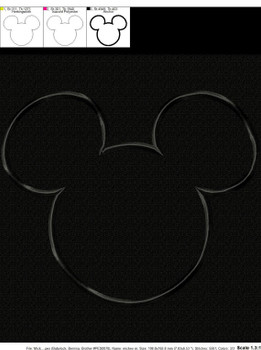 Mr Mouse Head Outline Applique Design Mr Mouse Head Outline Applique Design