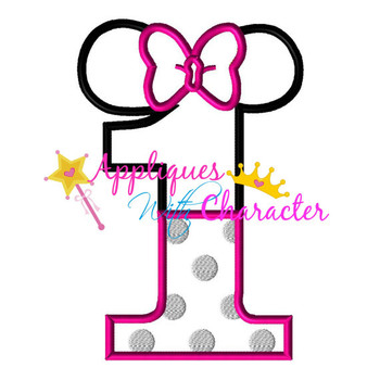 Miss Mouse ONE Applique Design Miss Mouse ONE Applique Design