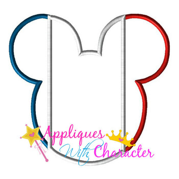 French France Flag Mr Mouse Head Epcot Applique Design French France Flag Mr Mouse Head Epcot Applique Design