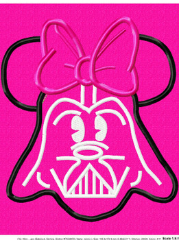 Miss Mouse Darth Vader Star Battle Applique Design Miss Mouse Darth Vader Star Battle Applique Design