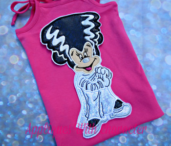 Halloween Miss Mouse Frankenstein Applique Design Halloween Miss Mouse Frankenstein Applique Design
