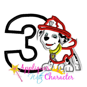 Pup Patrol Marshill Three Applique Design Pup Patrol Marshill Three Applique Design