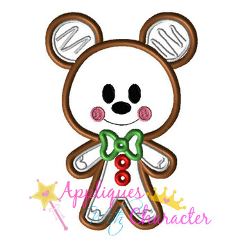 Gingerbread Miss Mouse Cookie Applique Design Gingerbread Miss Mouse Cookie Applique Design