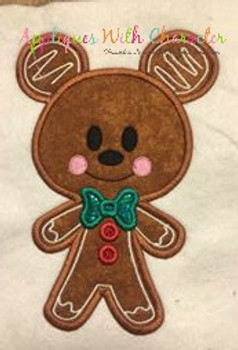 Gingerbread Miss Mouse Cookie Applique Design Gingerbread Miss Mouse Cookie Applique Design