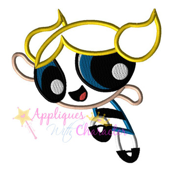 Puffy Power Bubbles Girl Applique Design Puffy Power Bubbles Girl Applique Design