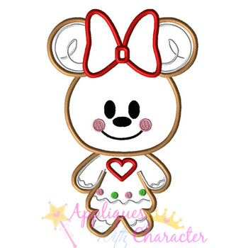 Gingerbread Minny Cookie Applique Design Gingerbread Minny Cookie Applique Design