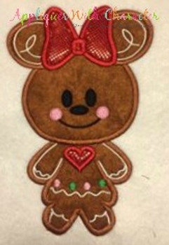 Gingerbread Minny Cookie Applique Design Gingerbread Minny Cookie Applique Design