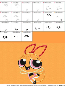 Puffy Power Blossom Girl Applique Design Puffy Power Blossom Girl Applique Design