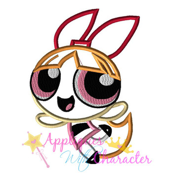 Puffy Power Blossom Girl Applique Design Puffy Power Blossom Girl Applique Design