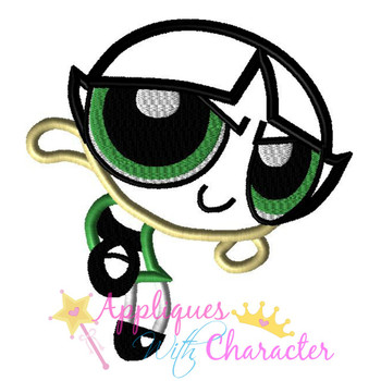 Puffy Power Buttercup Girl Applique Design Puffy Power Buttercup Girl Applique Design