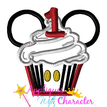 Mr Mouse One Cupcake Applique Design Mr Mouse One Cupcake Applique Design