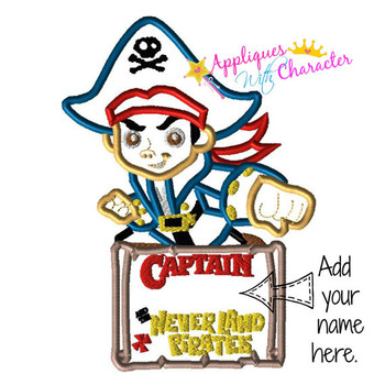 Boy Pirate Applique Design Boy Pirate Applique Design