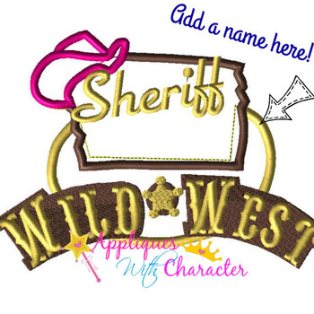 Sheriff Cally Logo Add a Name Applique Design Sheriff Cally Logo Add a Name Applique Design